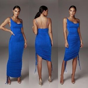 JLUXLABEL Blue Wojek Slinky Dress